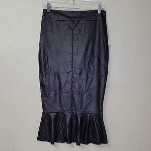 Faux Leather Mermaid Maxi Skirt